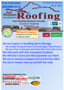 hail storm damage - call us 602 889 0113